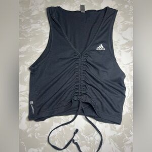 Adidas Black Scrunch Sleeveless Top